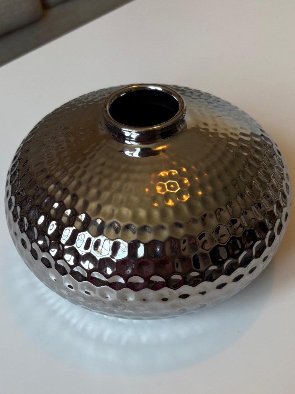 Metal Bowl Vase - Decorative Home Decor - Table Centrepiece